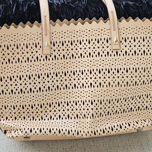 Stella & Dot Women Hand Bag Tan Faux Leather Vegan Large Tote Bag Avalon Bag - Picture 4 of 13